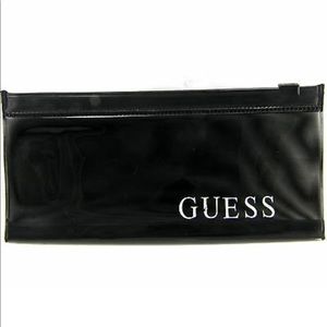 GUESS Black Plastic Zip Top Jewelry Watch‎ Pouch Authentic
